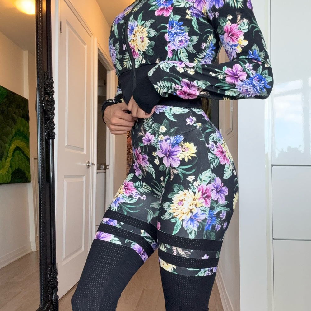 Floral Black Activewear Set